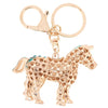 Fashional Jewelry Hollow Shinning Rhinestone Aureate Horse Pendant Key Ring Key Chain