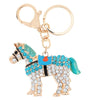 Fashional Jewelry Hollow Shinning Rhinestone Aureate Horse Pendant Key Ring Key Chain