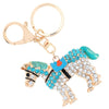 Fashional Jewelry Hollow Shinning Rhinestone Aureate Horse Pendant Key Ring Key Chain