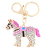 Fashional Jewelry Hollow Shinning Rhinestone Aureate Horse Pendant Key Ring Key Chain