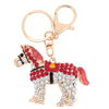 Fashional Jewelry Hollow Shinning Rhinestone Aureate Horse Pendant Key Ring Key Chain