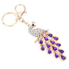 Fashional Jewelry Hollow Shinning Rhinestone Aureate Peafowl Pendant Key Ring Key Chain