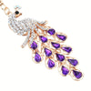 Fashional Jewelry Hollow Shinning Rhinestone Aureate Peafowl Pendant Key Ring Key Chain