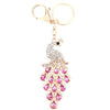 Fashional Jewelry Hollow Shinning Rhinestone Aureate Peafowl Pendant Key Ring Key Chain