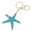 Fashional Jewelry Hollow Shinning Rhinestone Aureate Star Pendant Key Ring Key Chain