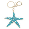 Fashional Jewelry Hollow Shinning Rhinestone Aureate Star Pendant Key Ring Key Chain