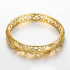 سوار Bangle Bangle Hollow Nets مضمن مع AAA Zircon مع إكسسوارات ذهبية وروبية ذهبية للنساء