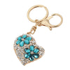 Fashion Jewelry Hollow Shinning Rhinestone Crystal Heart Pendant Car Keyring Key Chain for Gift