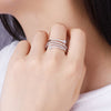 Jure 925 Sterling Silver Ring Zirconia الزفاف خطبة الخطوبة اقتراح بديل هالو