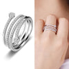 Jure 925 Sterling Silver Ring Zirconia الزفاف خطبة الخطوبة اقتراح بديل هالو