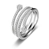 Jure 925 Sterling Silver Ring Zirconia الزفاف خطبة الخطوبة اقتراح بديل هالو