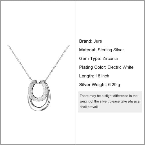 JURE S925 Solid Sterling Silver Necklace Shinning Chain The One Jewelry Zirconia 18 Inch