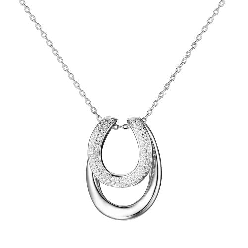 JURE S925 Solid Sterling Silver Necklace Shinning Chain The One Jewelry Zirconia 18 Inch