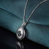 JURE Fashionable S925 Sterling Silver Pendant Rotatable Zirconia Sparkle Pendant Necklace 18 Inch