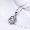 JURE Fashionable S925 Sterling Silver Pendant Rotatable Zirconia Sparkle Pendant Necklace 18 Inch