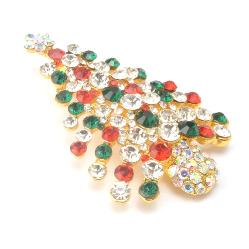 New Fashion Shining Rhinestone Crystal Brooch Collar Clip Pin Clothes Accessory Jewelry Scarf Buckle for Holiday Party Gift Christmas
