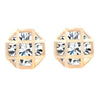 Fashion Charm Zircon Crystal Rhinestone Gold Plated Metal Copper Ear Stud Earring Jewelry for Women