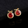 Fashion Charm Zircon Crystal Rhinestone Gold Plated Metal Copper Ear Stud Earring Jewelry for Women