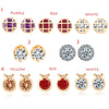 Fashion Charm Zircon Crystal Rhinestone Gold Plated Metal Copper Ear Stud Earring Jewelry for Women