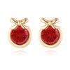 Fashion Charm Zircon Crystal Rhinestone Gold Plated Metal Copper Ear Stud Earring Jewelry for Women