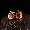 Fashion Charm Zircon Crystal Rhinestone Gold Plated Metal Copper Ear Stud Earring Jewelry for Women