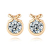 Fashion Charm Zircon Crystal Rhinestone Gold Plated Metal Copper Ear Stud Earring Jewelry for Women