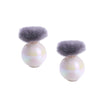 Fashion Charm Double Sided Heart Shaped Fur Glass Ball Zinc Alloy Ear Stud Jewelry for Women Girl Gift