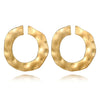 Fashion Irregular Geometry Circular Earrings for Women and Girls Round Ear Studs Accessories with Zinc Alloy