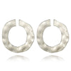 Fashion Irregular Geometry Circular Earrings for Women and Girls Round Ear Studs Accessories with Zinc Alloy