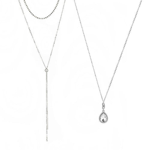 Fashion Multi-layer Pendant Clavicle Chain Long Necklace Different Lengths Jewelry Set for Women
