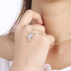 Fashion Alloy Clavicle Chain Twisted Cross Diamond Pendant Necklace for Women Jewelry