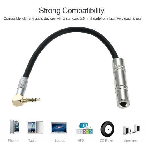 Portable 90 Degree 3.5MM male to 6.5 6.35 Female Audio Plug Cable Line Connect Microphone Headset Earphone Headphone Laptop Computer