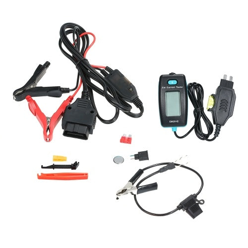 Car Automotive Diagnostic Test Tool Circuit Tester Electric Leakage Detector Car Dark Current Tester Probe Kit Digital LCD Display