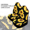 2 Pcs Sunflower Printed  Seat Covers fitment for Cars, Trucks, SUV, or Van Mat Cushion