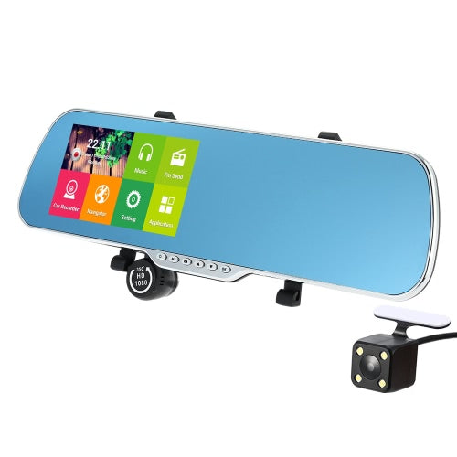 5" Android 4.4 Smart GPS Navigation Car Rearview Mirror DVR With Rearview Camera