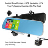 5" Android 4.4 Smart GPS Navigation Car Rearview Mirror DVR With Rearview Camera