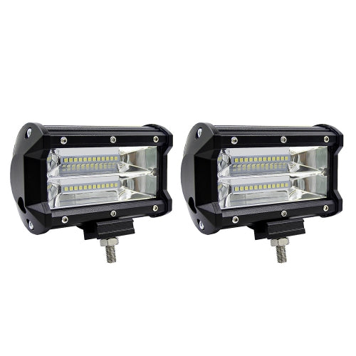 2Pcs 5inch 72W LED Light Bar Spot Beam Work Light Driving Fog Light Road Lighting for Jeep Car Truck SUV Boat Marine