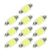 10Pcs Festoon 36/39/41mm C5W  COB LED White Interior SMD Bulb Car Light Source Dome Reading Lamp