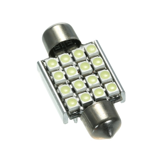 أبيض 12V 36mm 16 SMD 3528 سيارة الداخلية قبة فسطون LED مصابيح كهربائية مصباح 