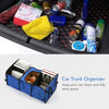 Foldable Car Trunk Organizer 24*12.6*11.4in Travel Organizer Space Saver Non-Skid Bottom Suitable For All Cars Storage Box Tidy Cool Compartment Storage Box,Black