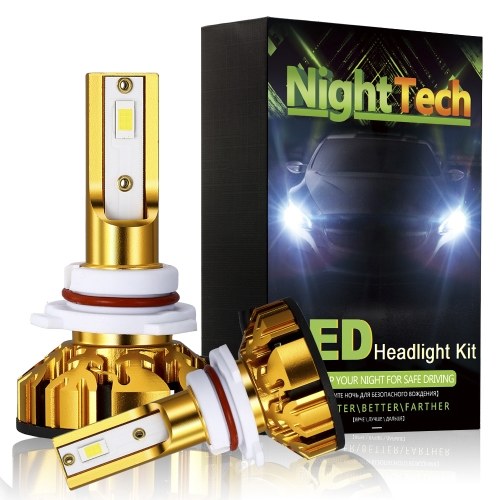 NightTech 2Pcs Car LED Head Light 48W 5200LM H4 LED Headlight Bulbs Waterproof IP68 Car Led Driving Lamp With High Beam Dipped Headlight Switching