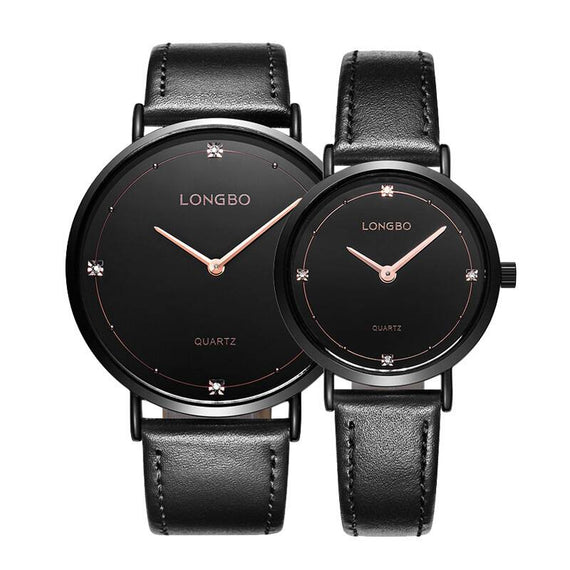 Korean Premium Couple Quartz Watches - Black