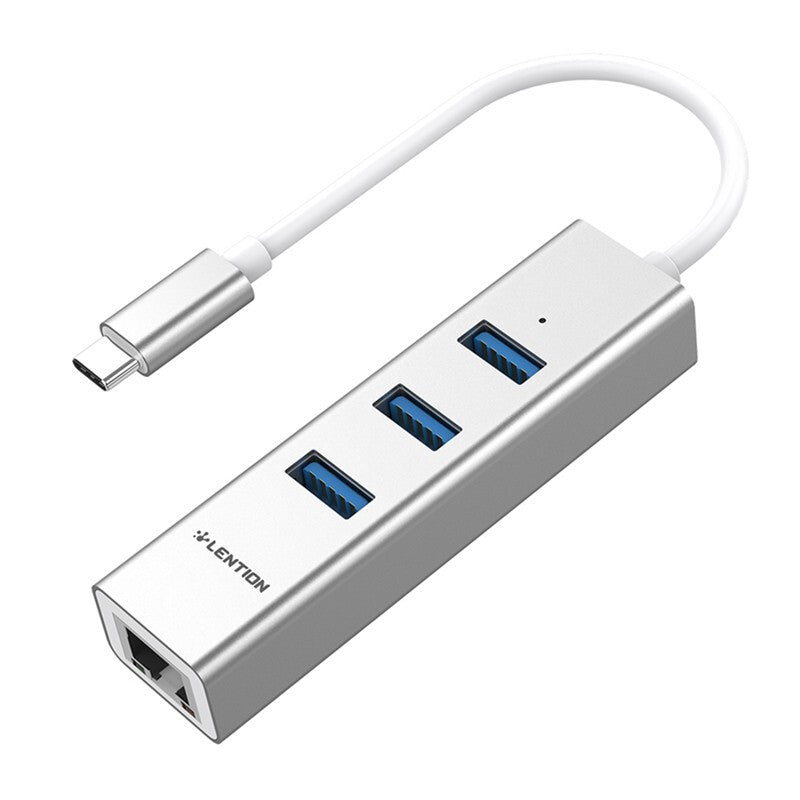 Lention Premium Usb C Gigabit Hub - Silver