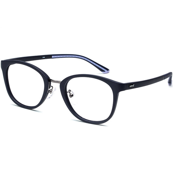 Levi's Unisex Round Frame Plate Myopia Optical Eyeglasses - Frosted Blue