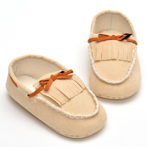 New Baby Unisex Tassel Bow No Tie Tods Soft Comfortable Flat Baby Shoes for Spring and Autumn