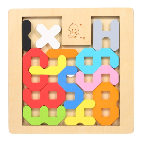 Wooden Jigsaw Puzzle Number Count Board Tangram Early Educational Develoment Toys Gifts for Kids