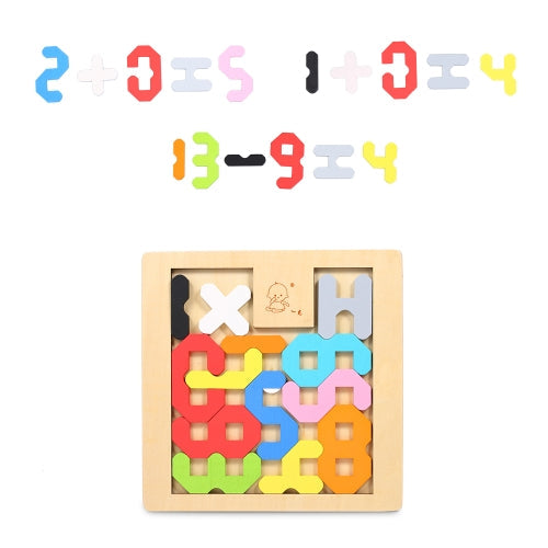 Wooden Jigsaw Puzzle Number Count Board Tangram Early Educational Develoment Toys Gifts for Kids