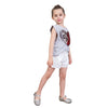 Girls T shirts Cute Heart-Shaped Sequins Cotton Summer Sleeveless Casual Kids Tops Children's Clothing Grey 3T