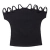 Girls T shirts Cute Heart-Shaped Sequins Cotton Summer Off-Shoulder Casual Kids Tops Children's Clothing Black For 3-8T