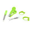 3Pcs Safety Baby Nail Clipper + Rounded Scissors + Trimmer Set Stainless Steel Toenail Fingernail Cutter For Newborn Infant Green